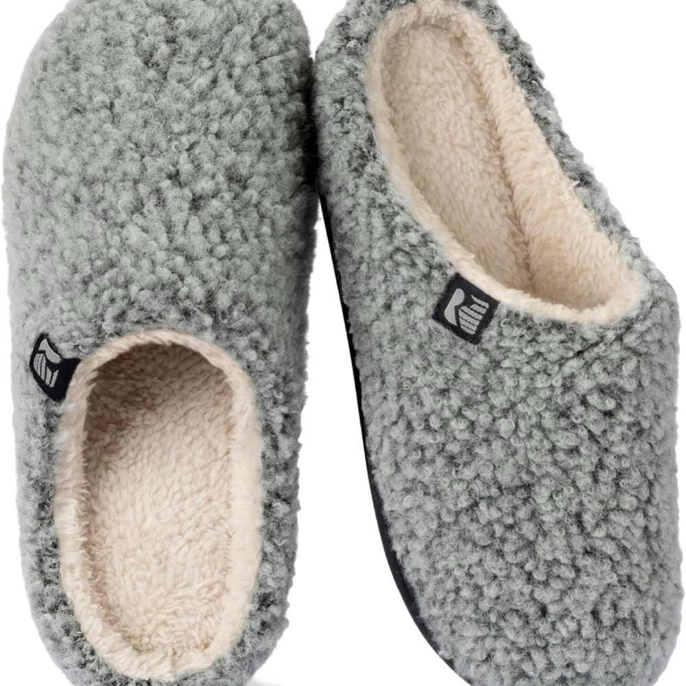 Cozy Gray Fuzzy Slippers